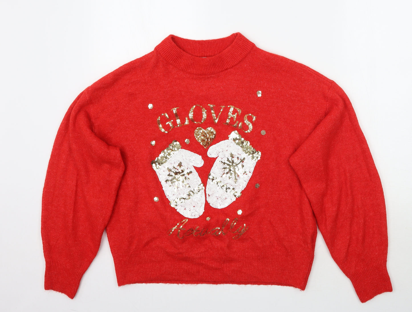 H&M Womens Red   Pullover Jumper Size S