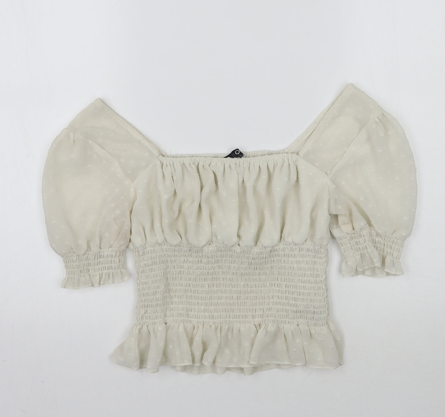 Quiz Womens Ivory   Cropped T-Shirt Size 8