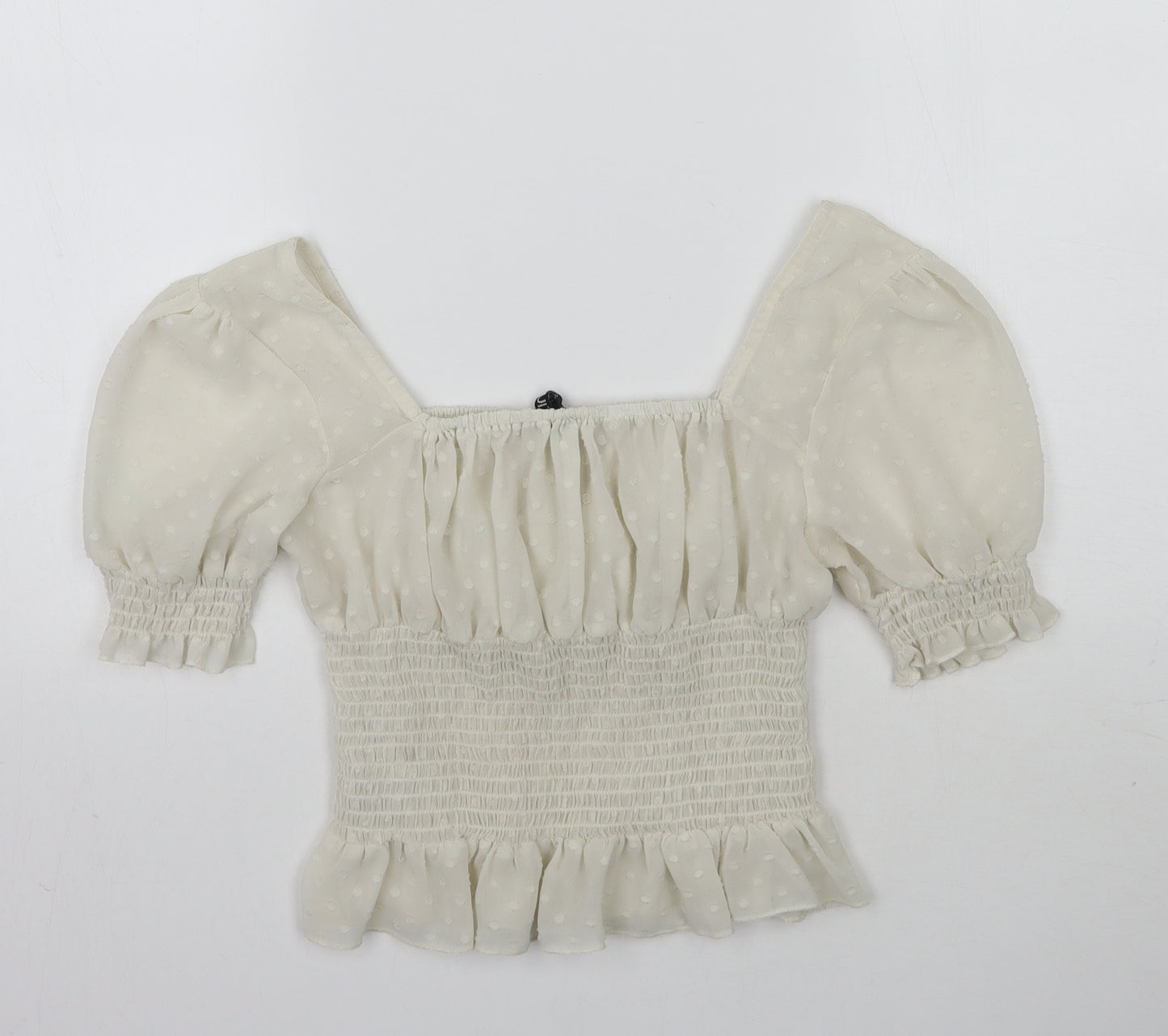 Quiz Womens Ivory   Cropped T-Shirt Size 8