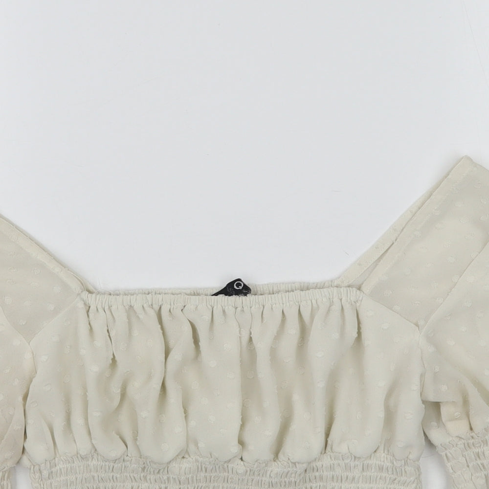 Quiz Womens Ivory   Cropped T-Shirt Size 8