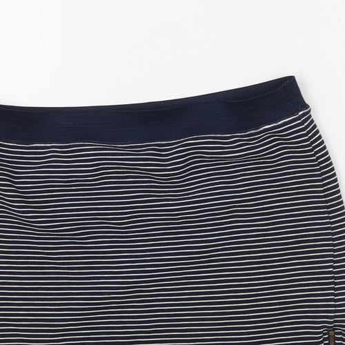 Warehouse Womens Blue Striped Rayon A-Line Skirt Size 14
