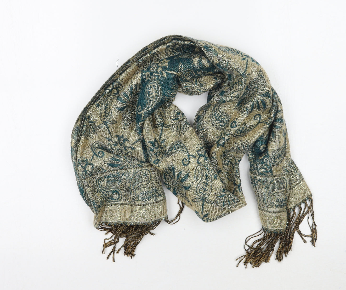 Preworn Womens Green Paisley   Shawl/Wrap