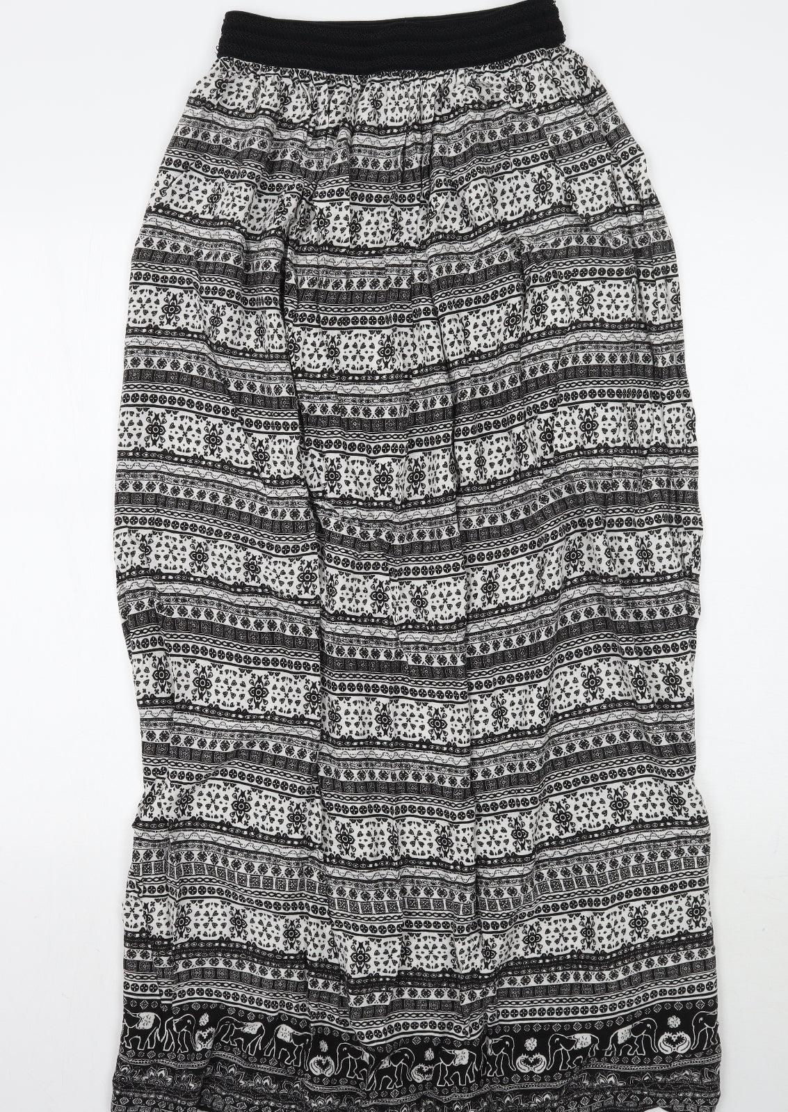 Primark Womens White Geometric  Maxi Skirt Size 14