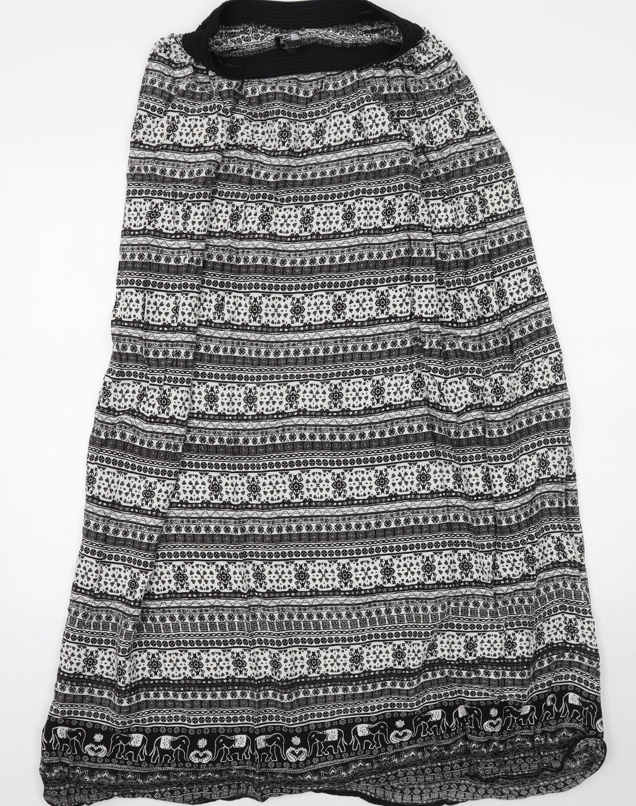 Primark Womens White Geometric  Maxi Skirt Size 14