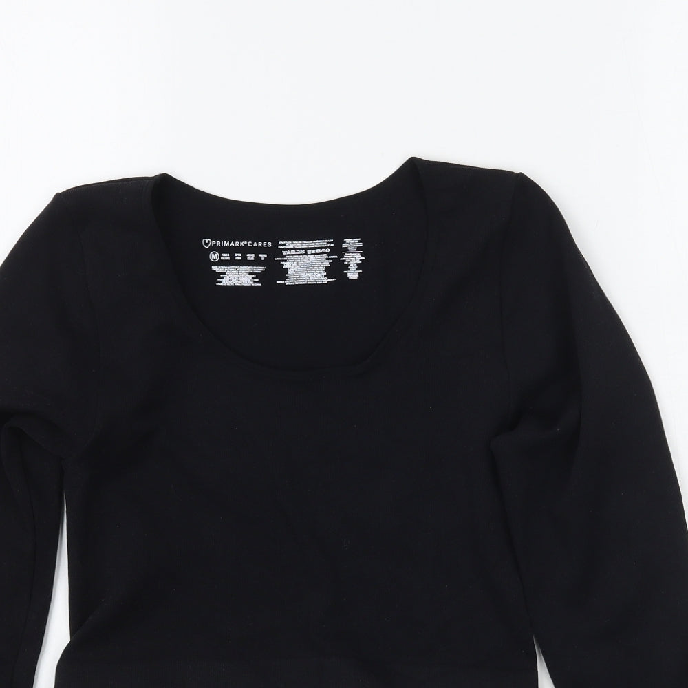 Primark Womens Black   Cropped T-Shirt Size M
