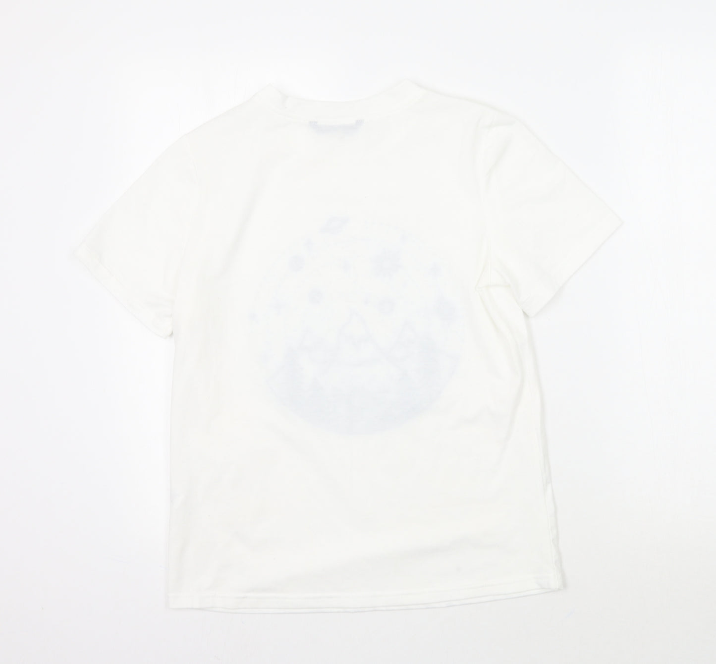 SheIn Womens White Geometric  Basic T-Shirt Size M