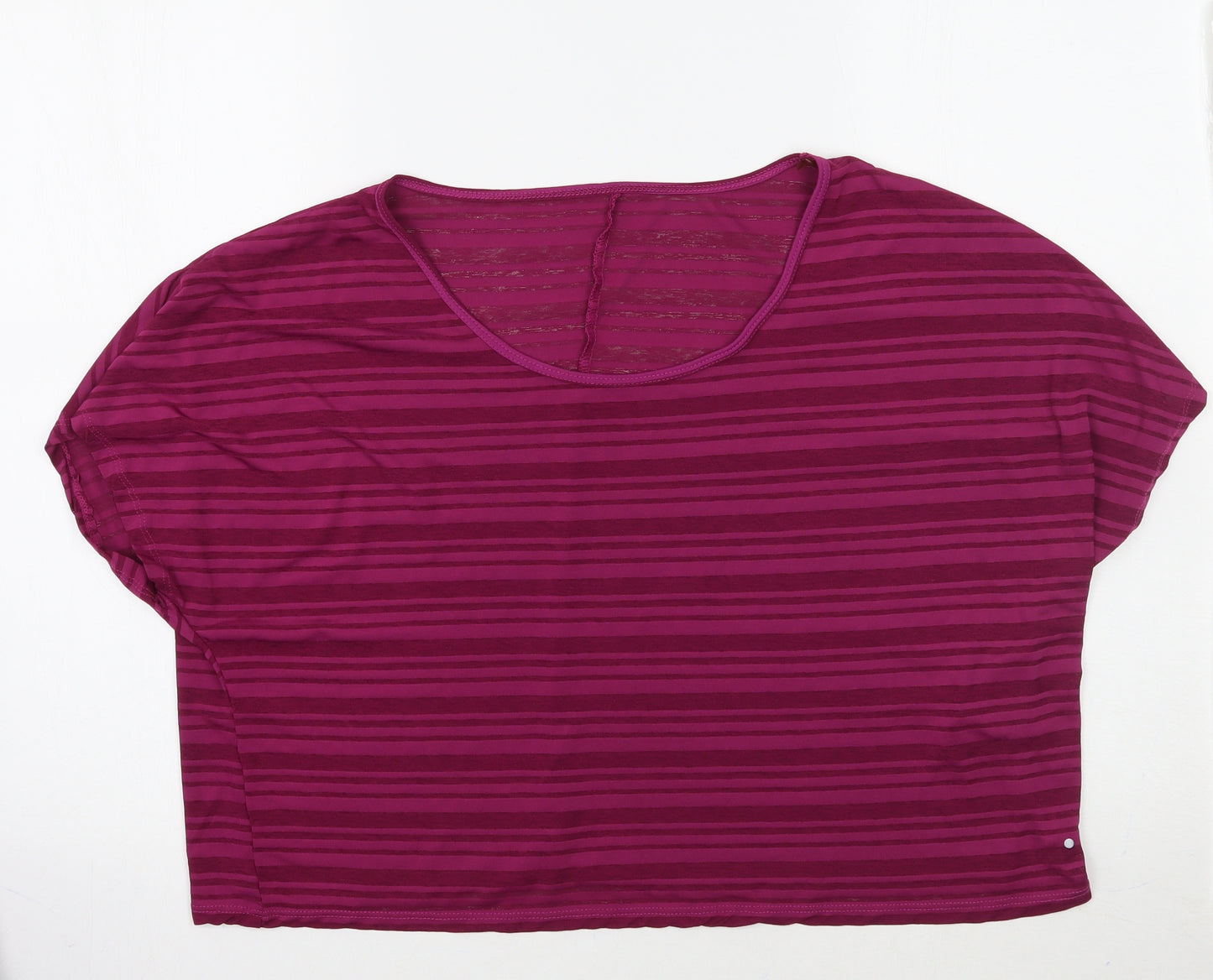 Matalan Womens Purple Striped  Basic T-Shirt Size M