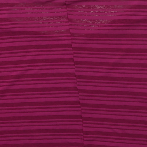 Matalan Womens Purple Striped  Basic T-Shirt Size M