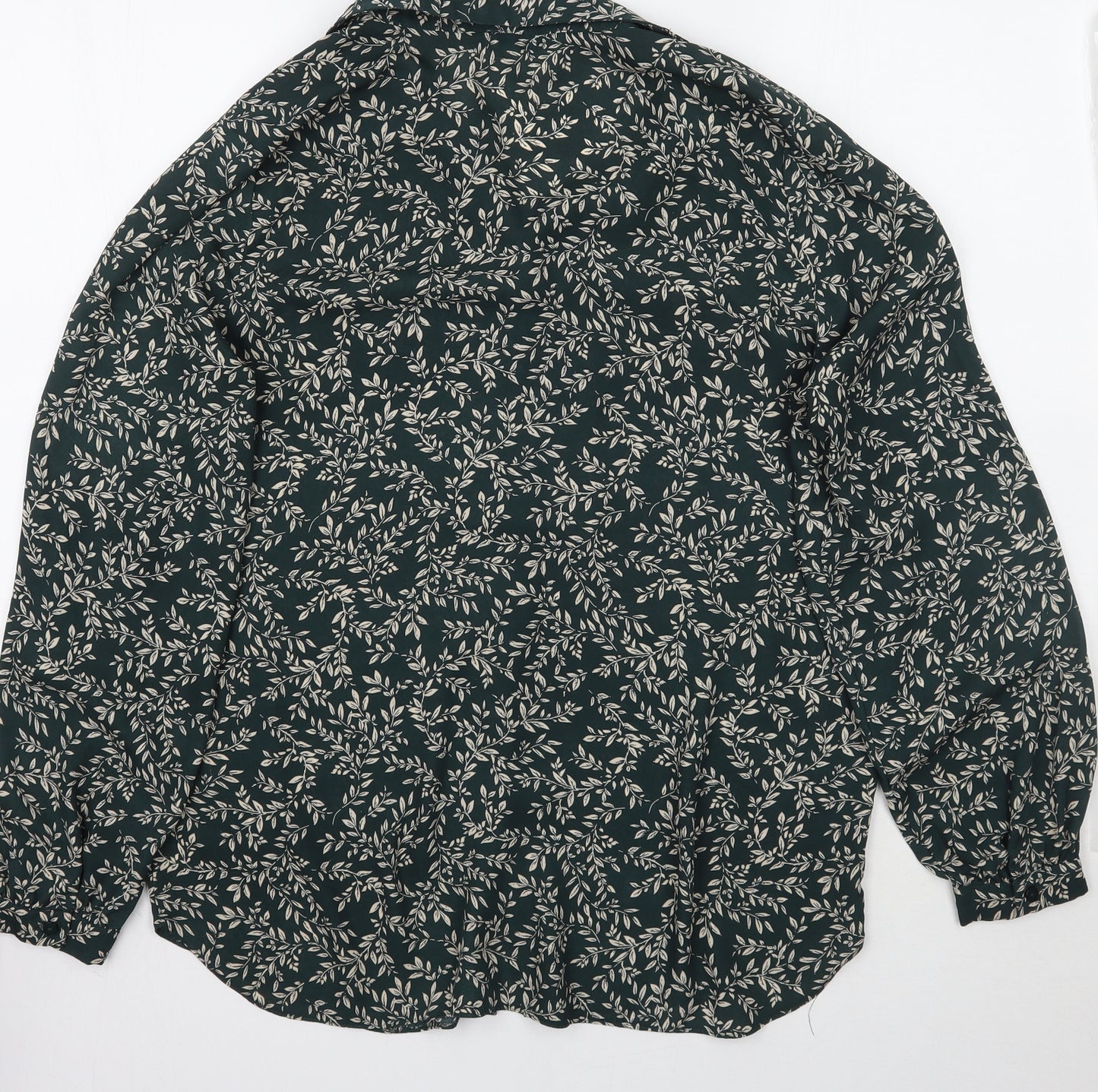 Primark Womens Green Floral  Basic Button-Up Size M