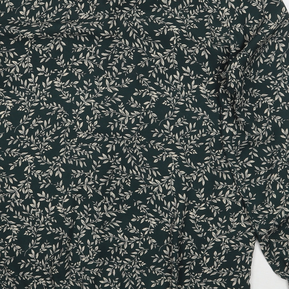 Primark Womens Green Floral  Basic Button-Up Size M