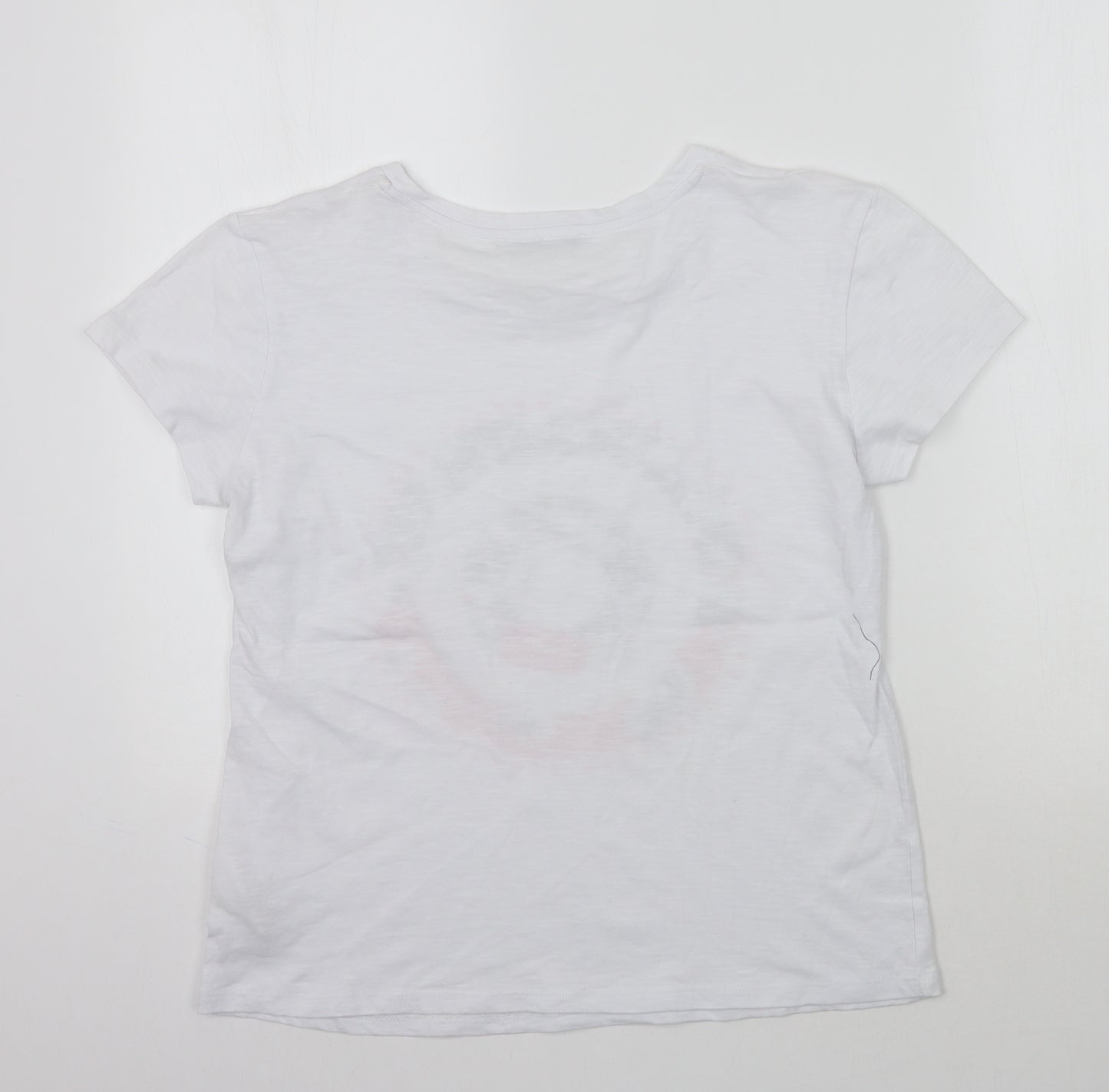 Marks and Spencer Womens White Floral  Basic T-Shirt Size 10