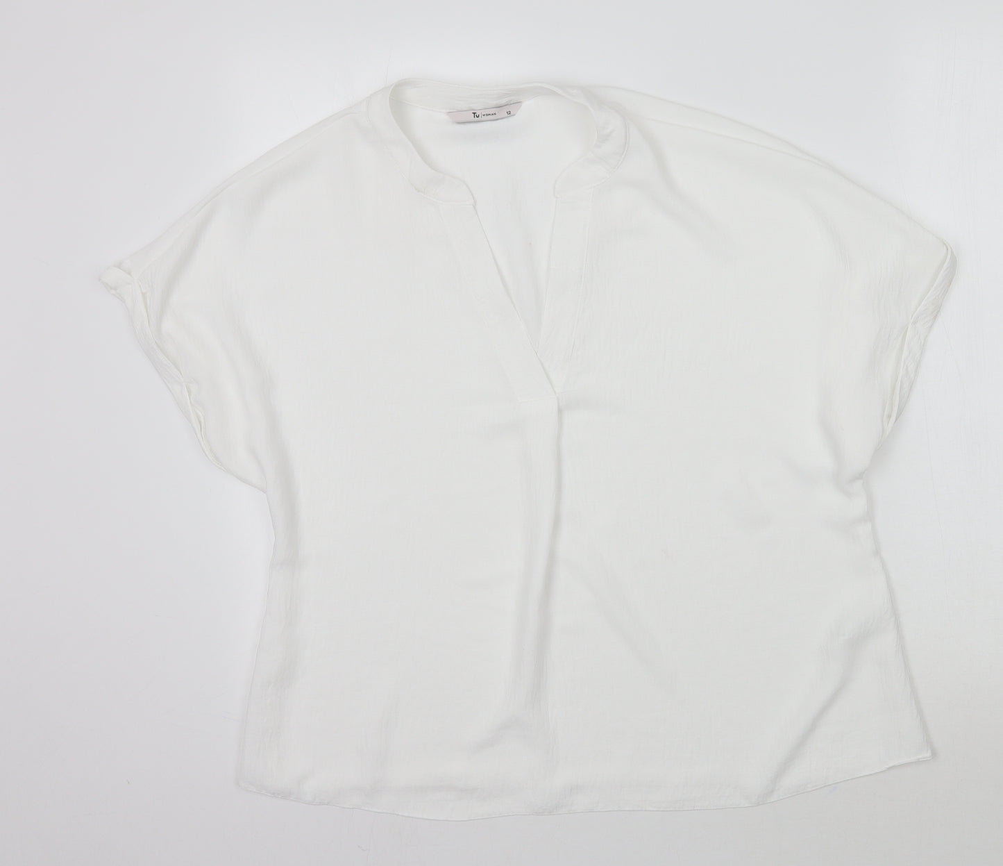 TU Womens White   Basic Blouse Size 12