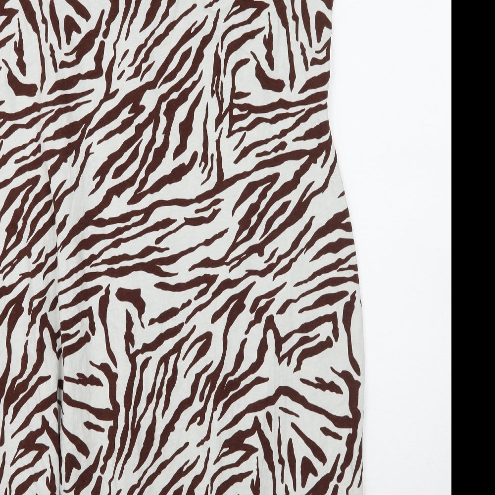 ASOS Womens White Animal Print  A-Line  Size 16