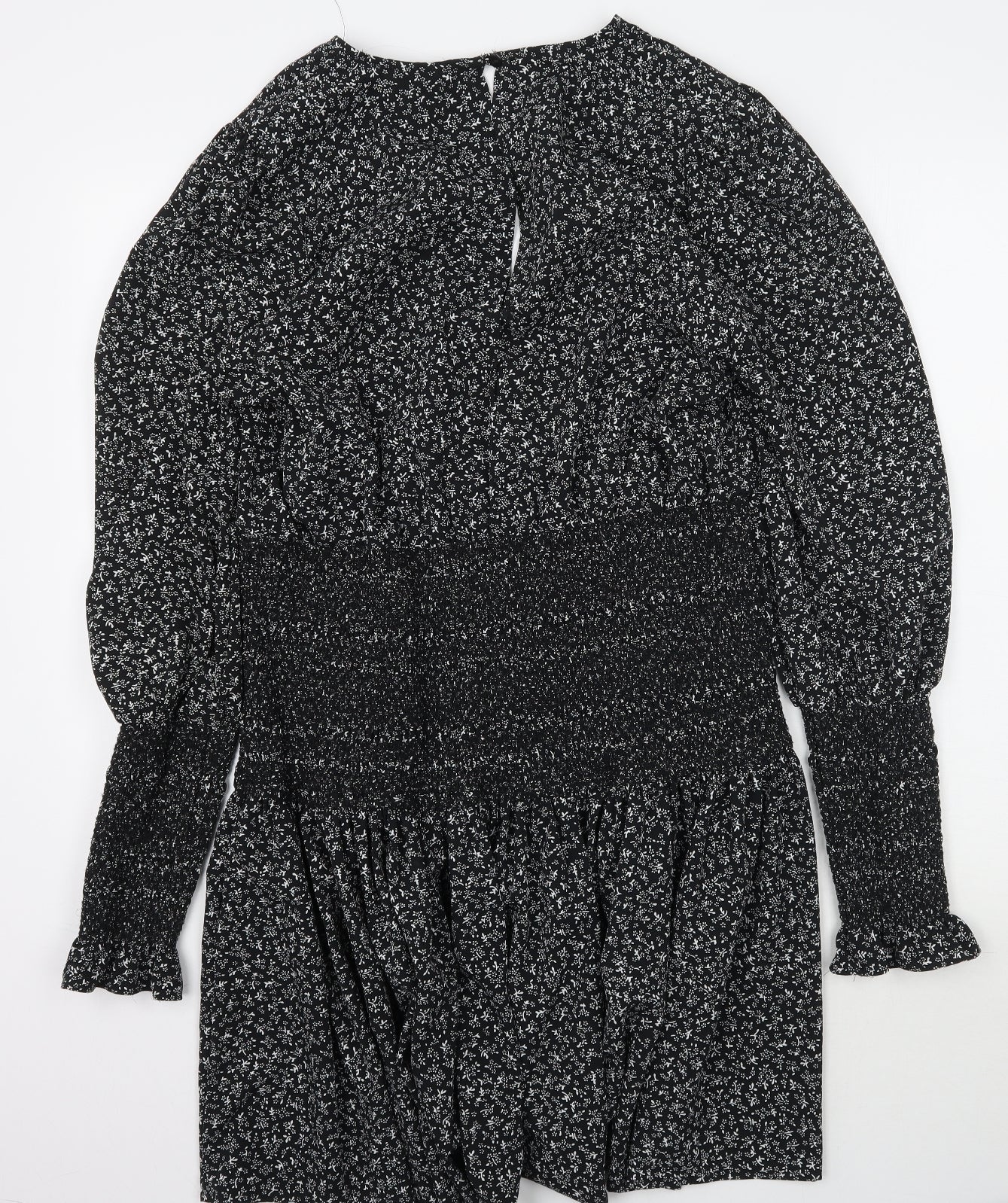 Topshop Womens Black Floral  A-Line  Size 16