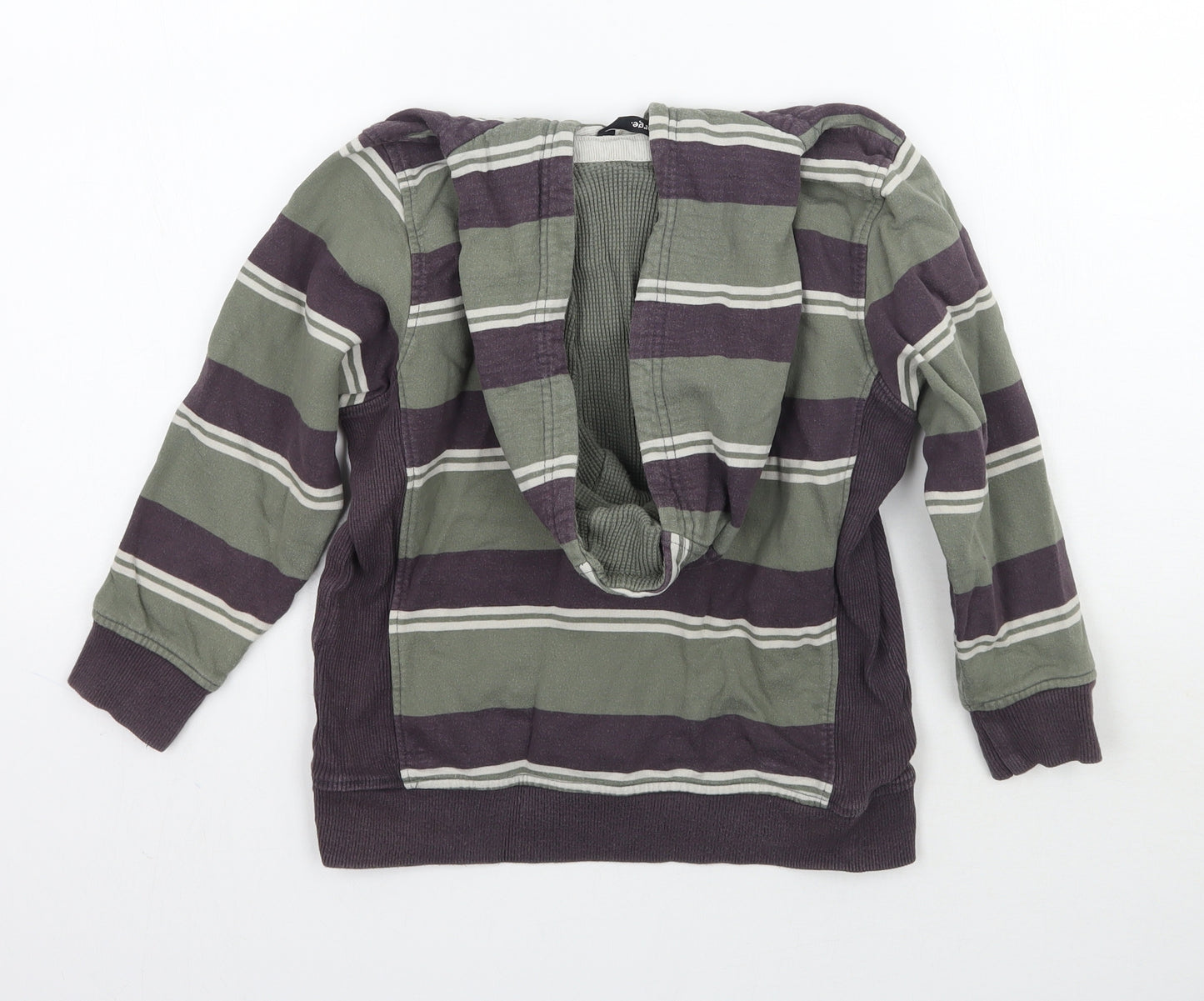 George Boys Green Striped  Pullover Hoodie Size 5-6 Years
