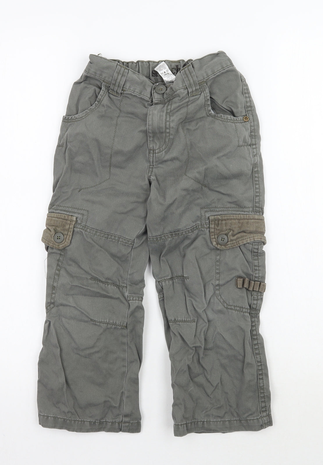 George Boys Grey   Cargo Trousers Size 4-5 Years
