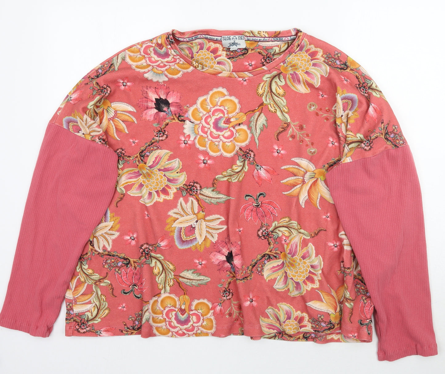 Joe Browns Womens Pink Floral  Pullover Jumper Size 18