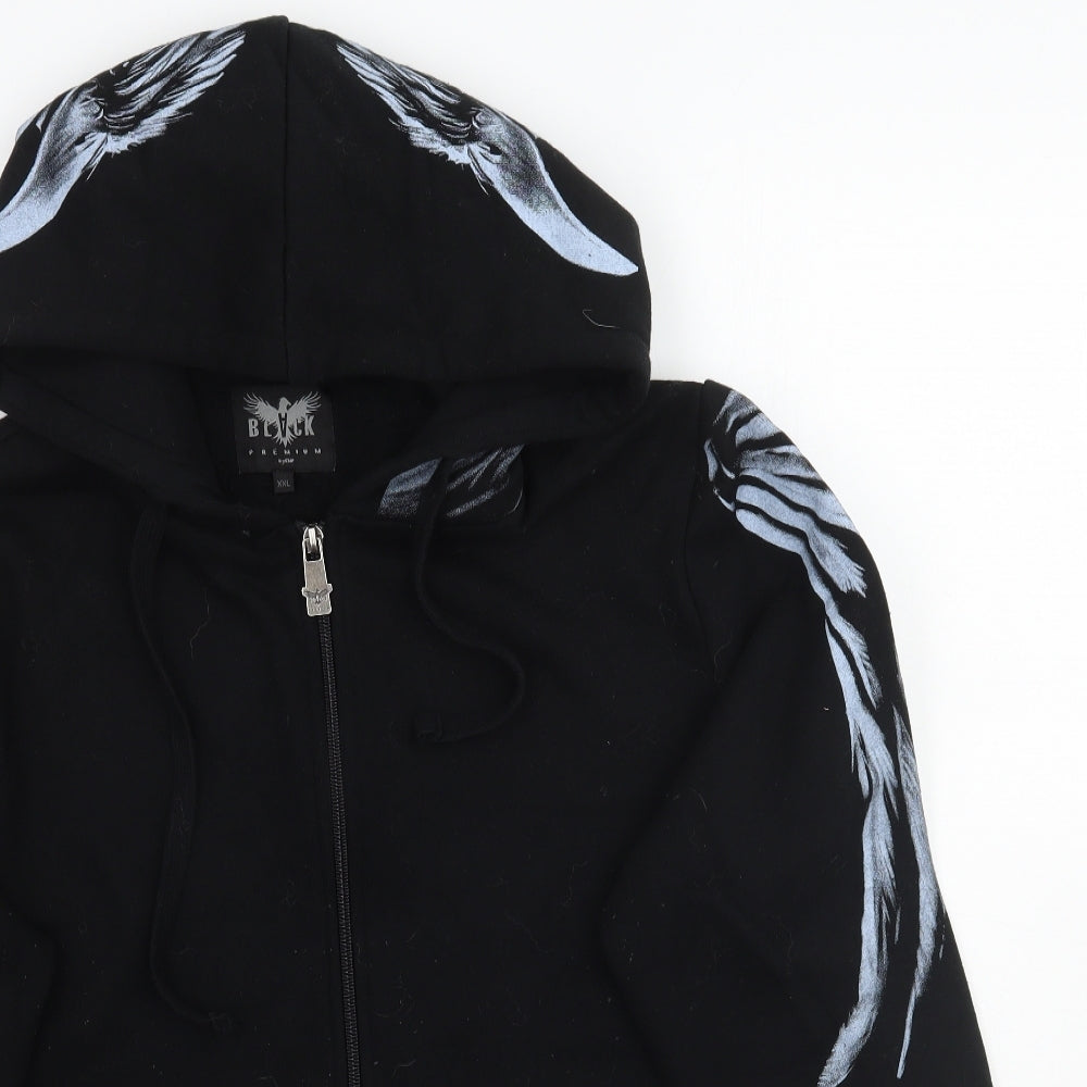 BLACKHAWK! Mens Black  Rayon Jacket Coat Size M