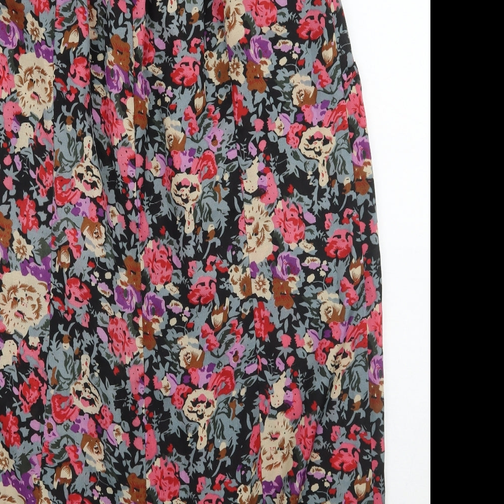 Papaya Womens Black Floral  A-Line  One Size