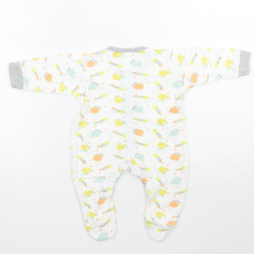 Preworn Baby White Geometric  Babygrow One-Piece Size 3-6 Months