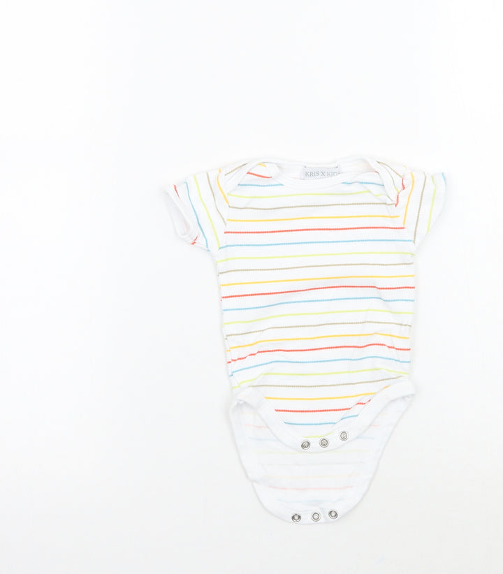 kris x kids Baby White Striped  Babygrow One-Piece Size 3-6 Months