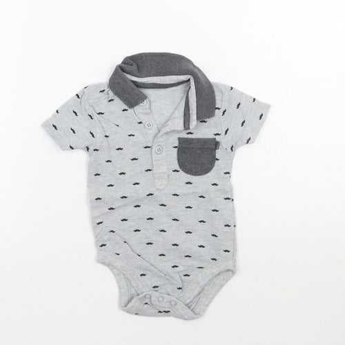 George Baby Grey Geometric  Babygrow One-Piece Size 3-6 Months