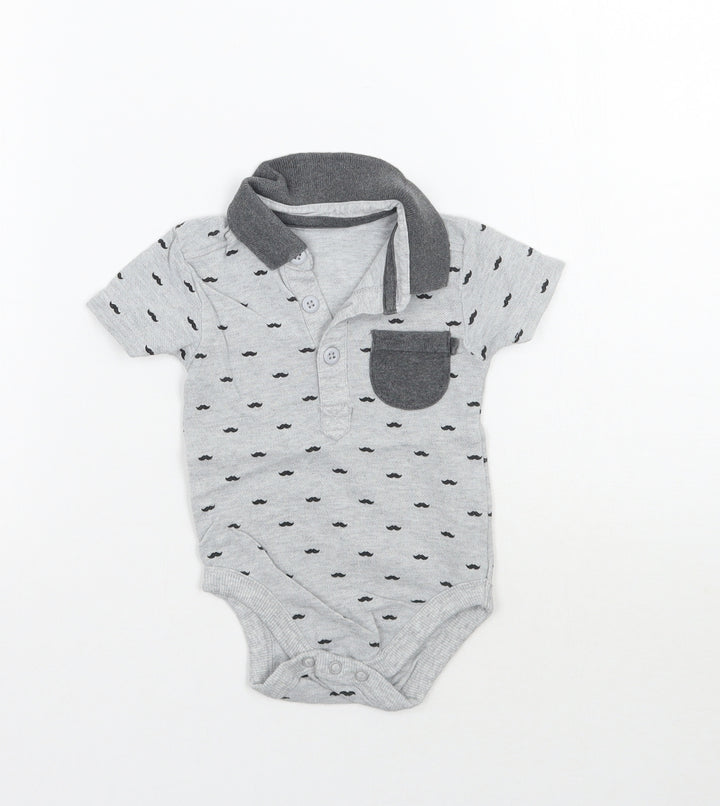 George Baby Grey Geometric  Babygrow One-Piece Size 3-6 Months