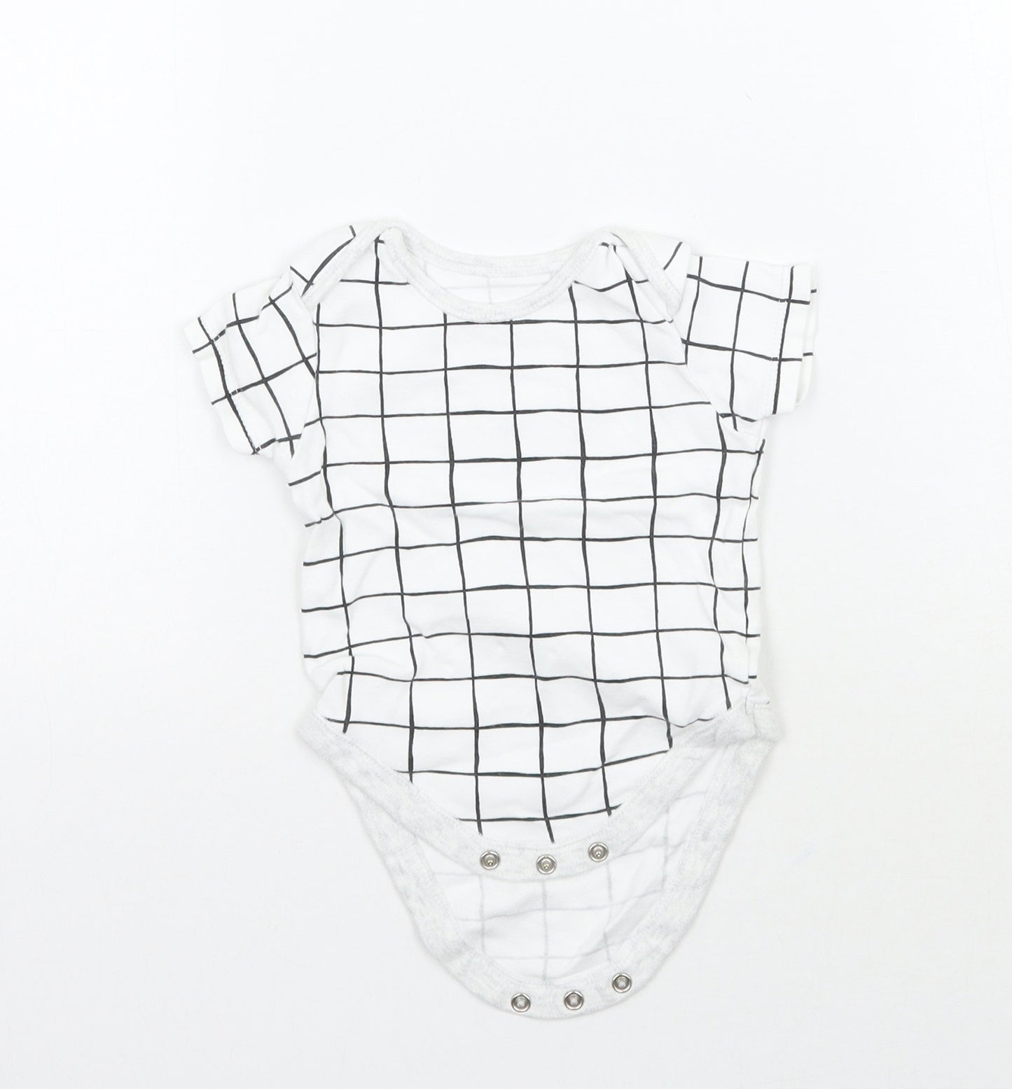 George Baby White Check  Babygrow One-Piece Size 6-9 Months