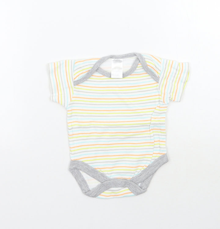 Preworn Baby White Striped  Babygrow One-Piece Size 3-6 Months