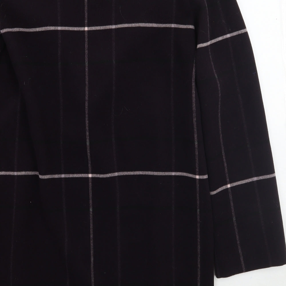 Marks and Spencer Womens Purple Check  Jacket Coat Size 14
