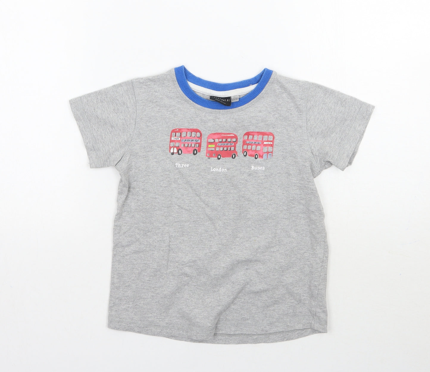 NEXT Boys Grey Geometric  Basic T-Shirt Size 3-4 Years