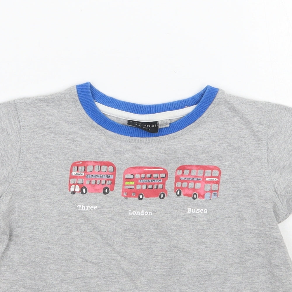 NEXT Boys Grey Geometric  Basic T-Shirt Size 3-4 Years