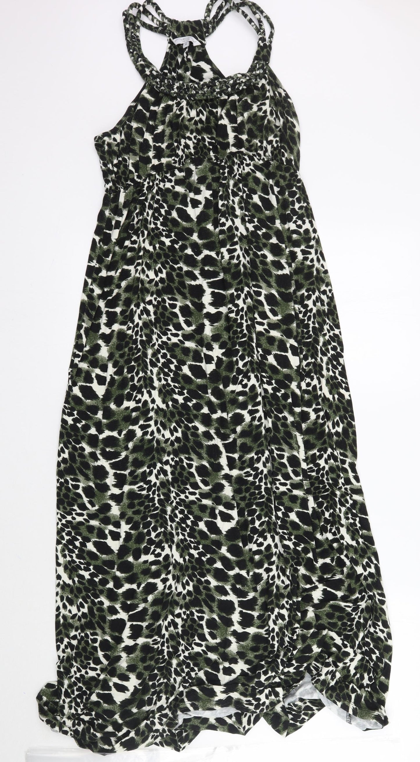 Newlook Womens Green Animal Print  A-Line  Size 16