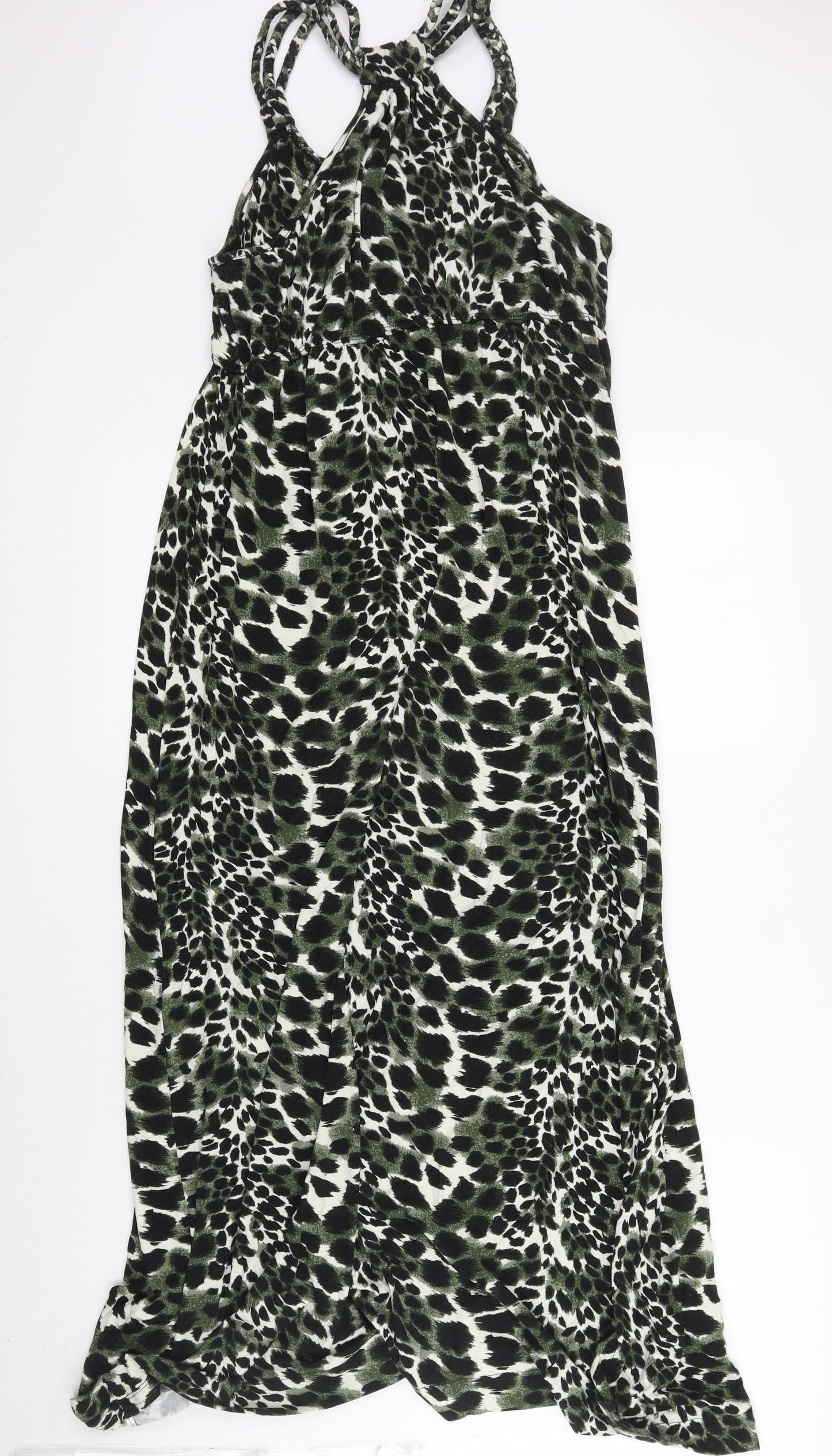 Newlook Womens Green Animal Print  A-Line  Size 16