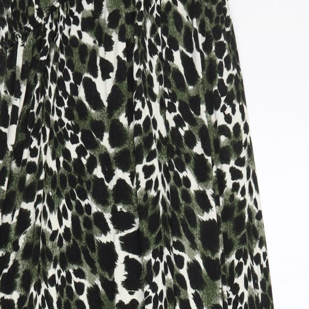 Newlook Womens Green Animal Print  A-Line  Size 16