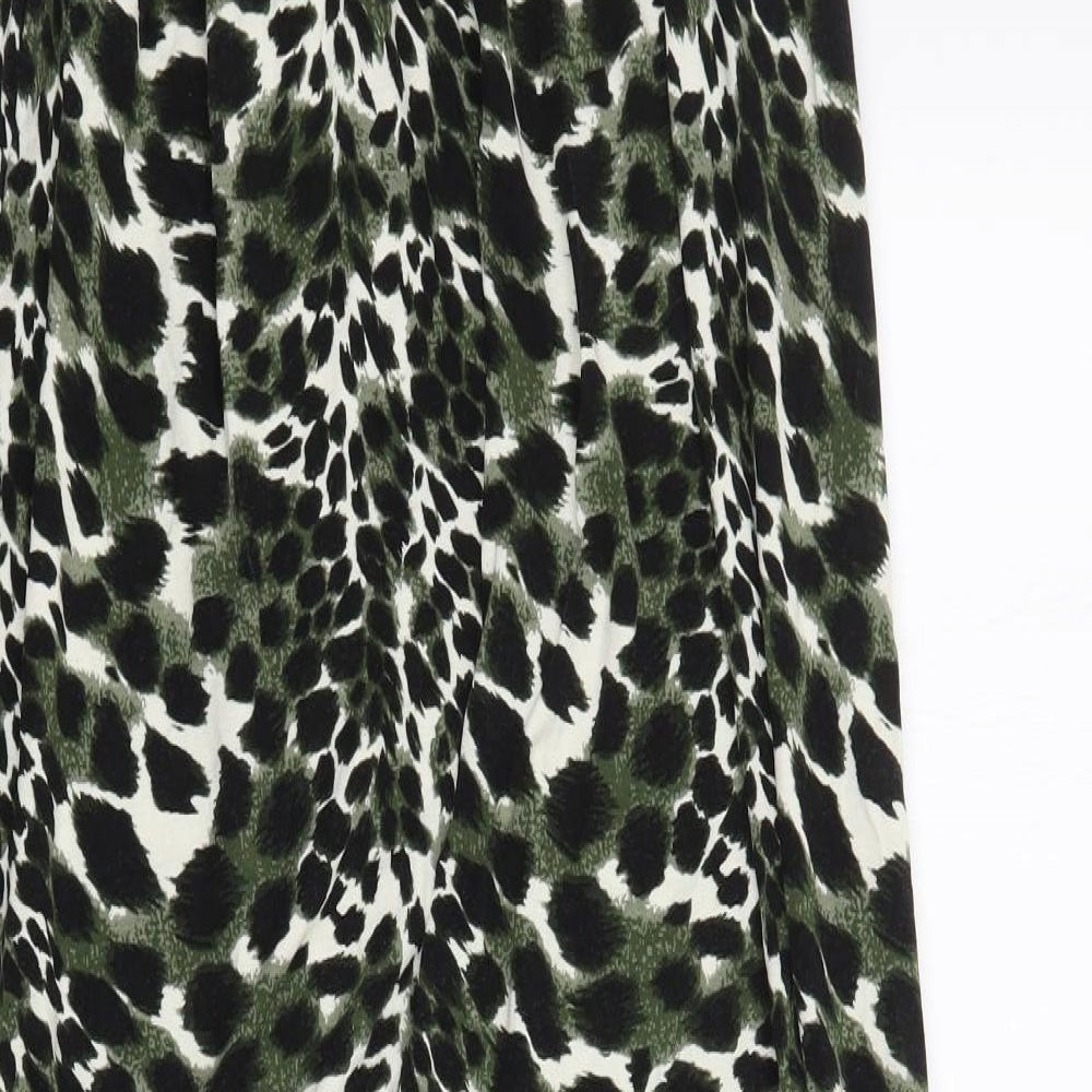 Newlook Womens Green Animal Print  A-Line  Size 16