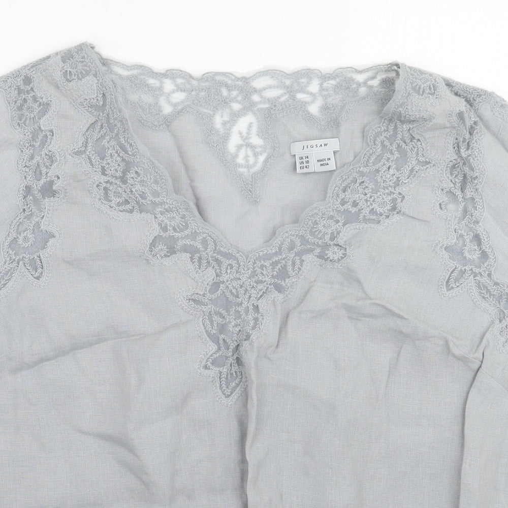 Jigsaw Womens Grey   Basic T-Shirt Size 14