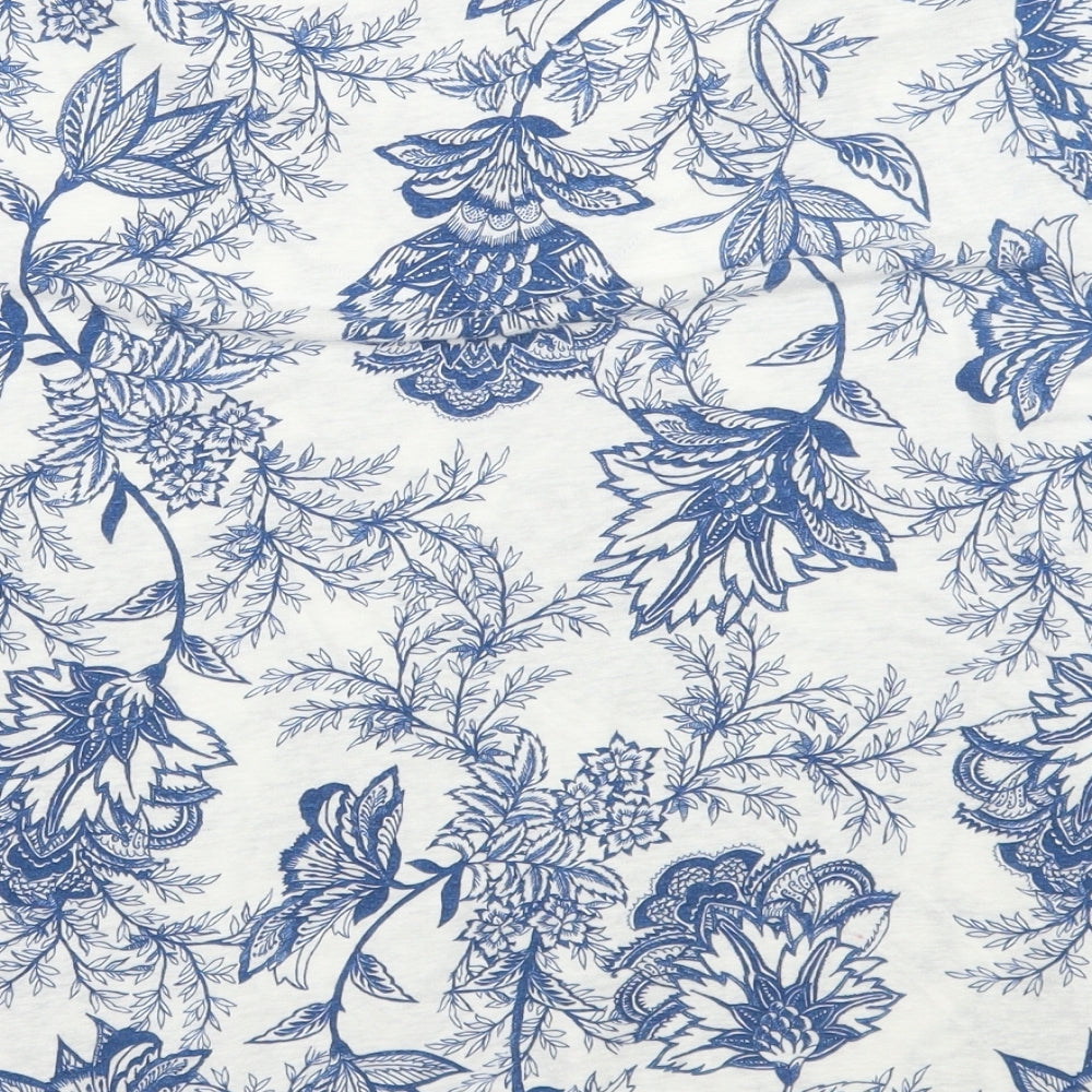 Marks and Spencer Womens White Floral  Basic T-Shirt Size 16