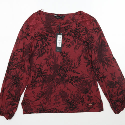 Marks and Spencer Womens Red Floral  Top Pyjama Set Size 12