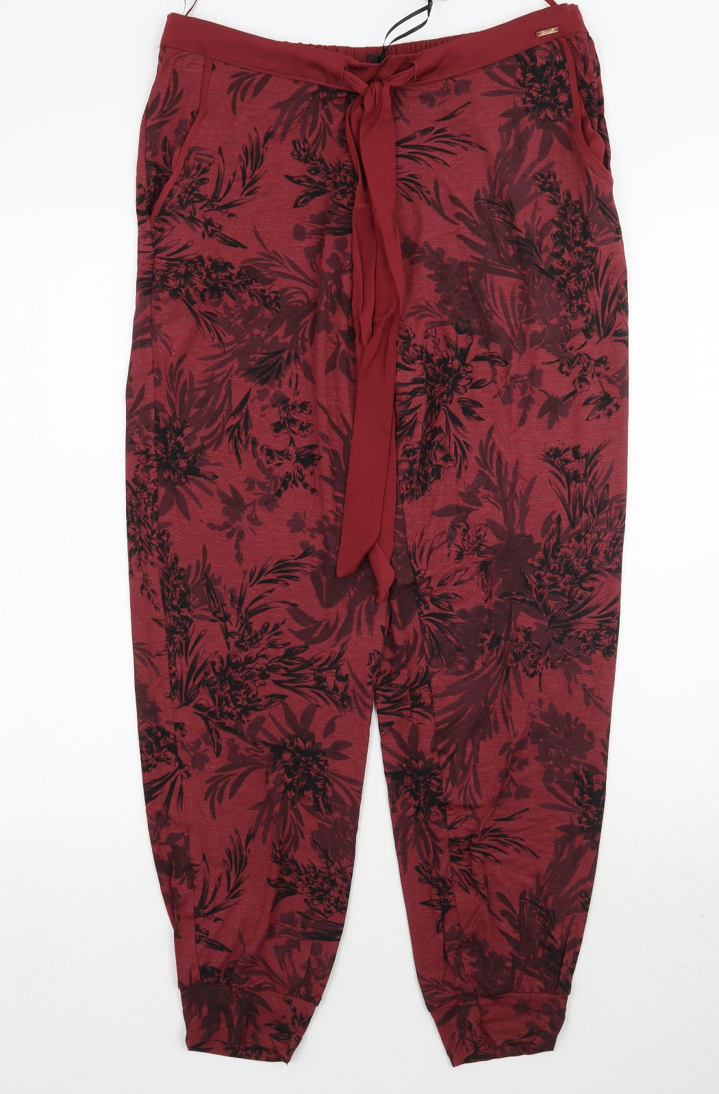 Marks and Spencer Womens Red Floral  Top Pyjama Set Size 12