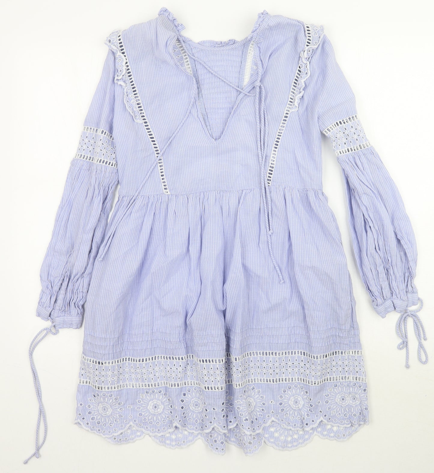 Topshop Womens Blue Striped  A-Line  Size 6