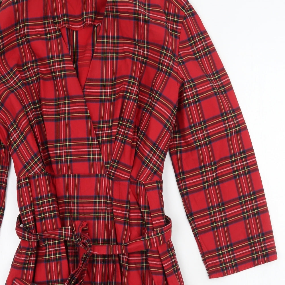Zara Womens Red Check  A-Line  Size XS