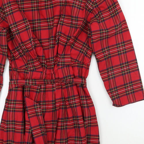 Zara Womens Red Check  A-Line  Size XS