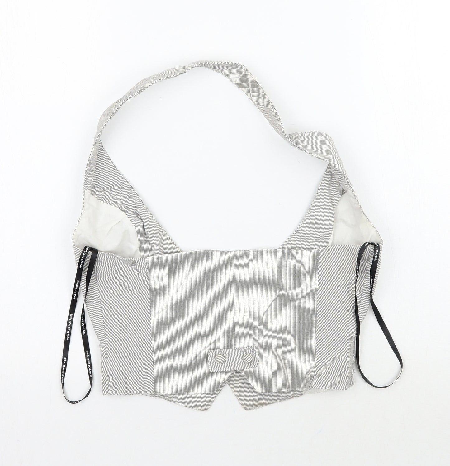 Warehouse Womens Grey Striped  Jacket Waistcoat Size 6