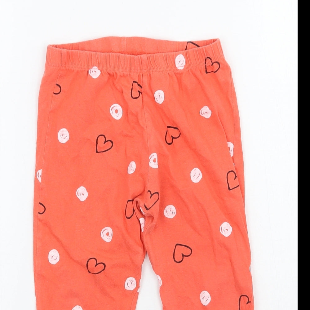 Disney Girls Pink Geometric  Sweatpants Trousers Size 3-4 Years