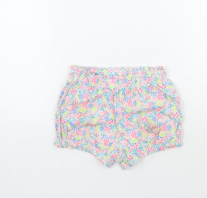 Fred&Flo Girls White Floral Cropped Trousers Size 18-24 Months
