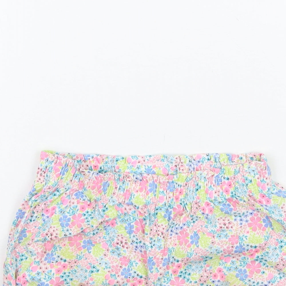 Fred&Flo Girls White Floral  Cropped Trousers Size 18-24 Months