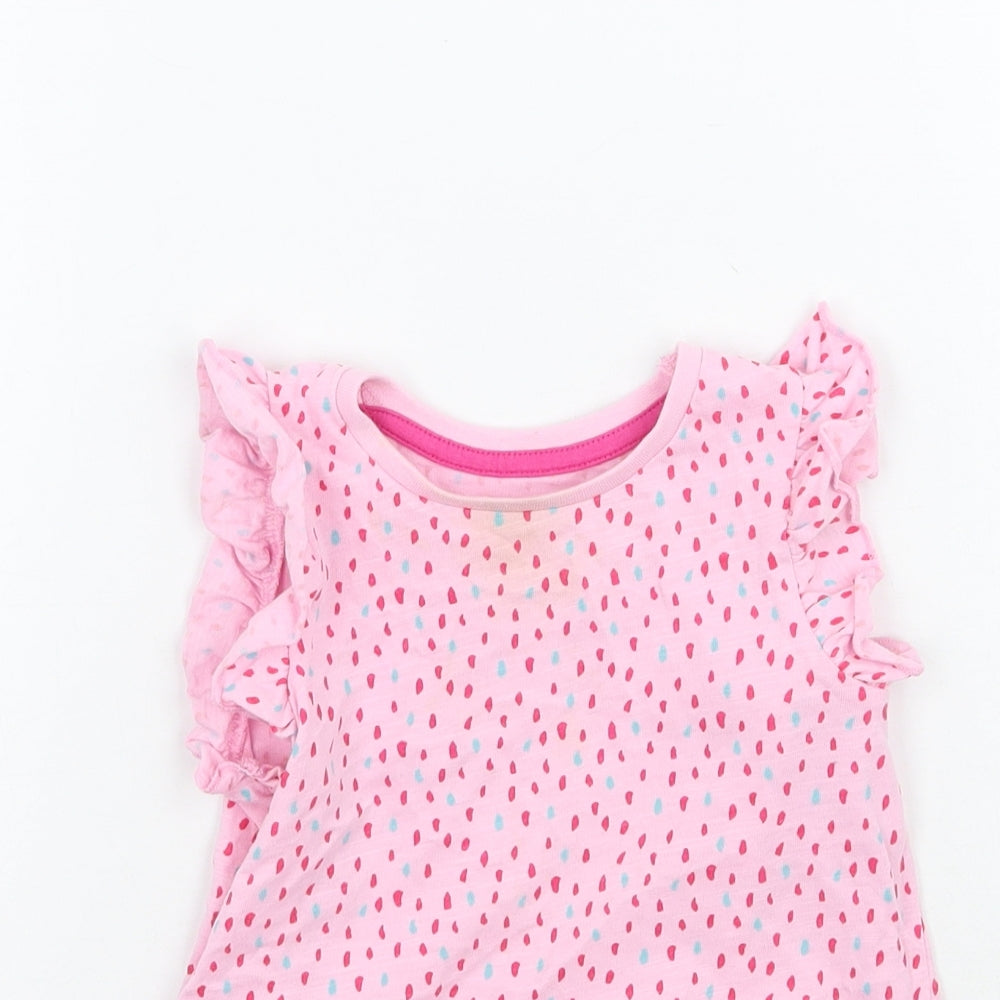 Matalan Girls Pink Geometric  Basic Tank Size 18-24 Months