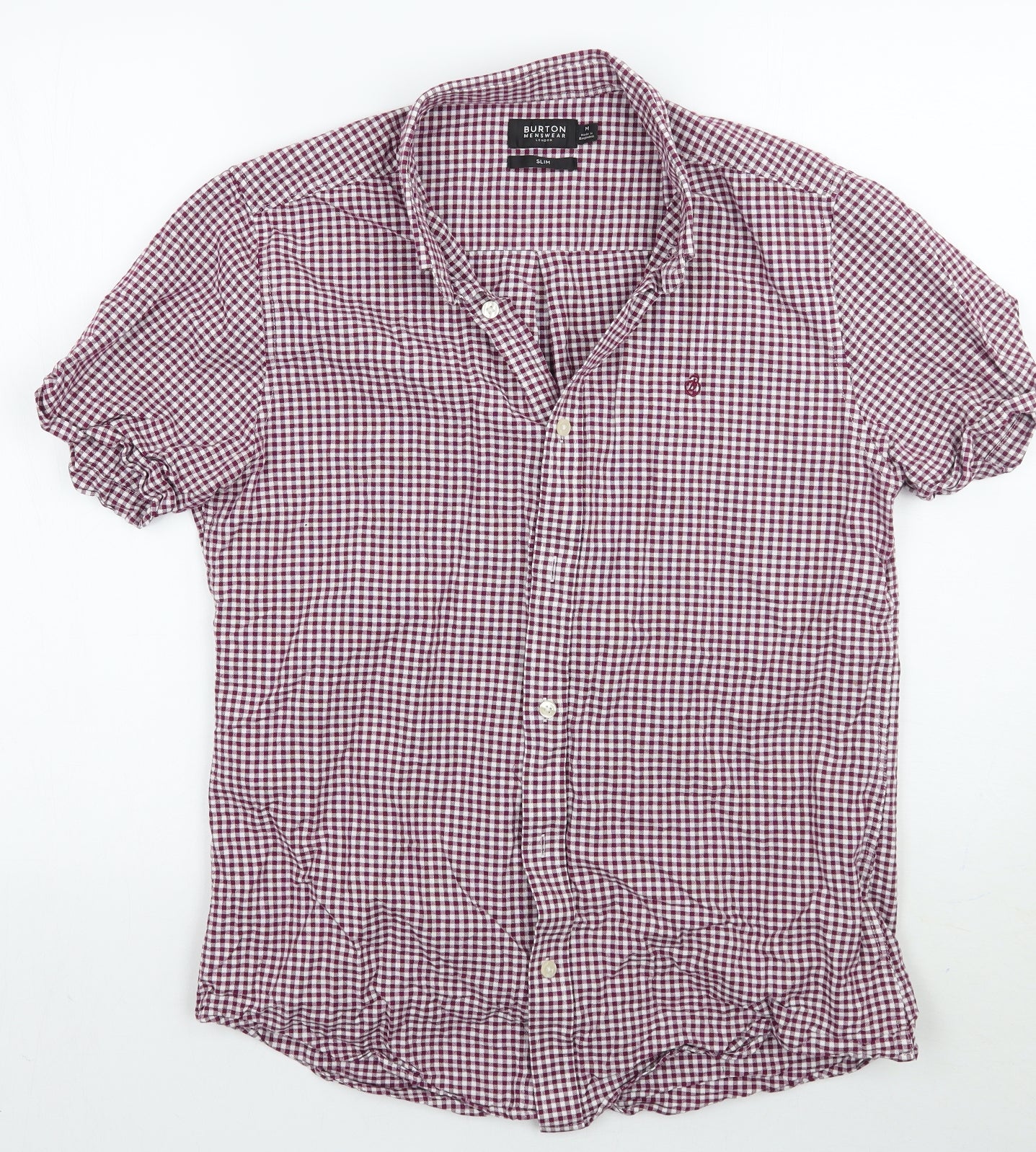 Burton Mens Purple Check   Button-Up Size M