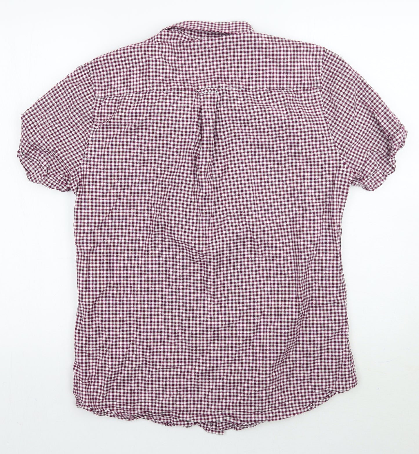 Burton Mens Purple Check   Button-Up Size M
